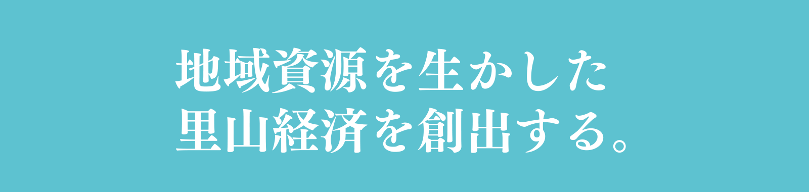 地域資源を生かした里山経済を創出する。